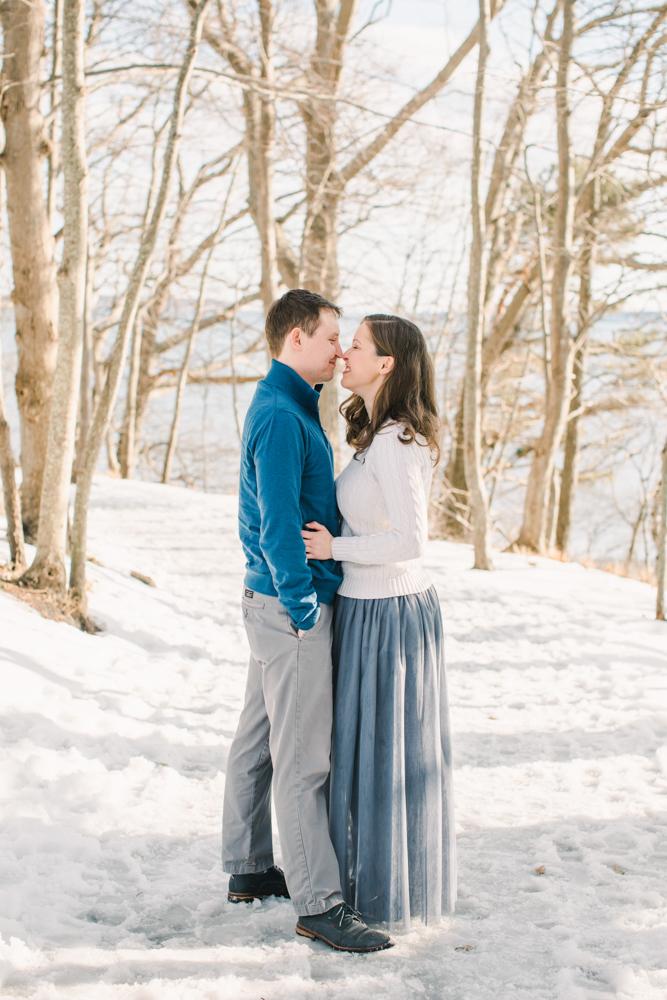 Mackworth Island Proposal Maine Engagement Photography